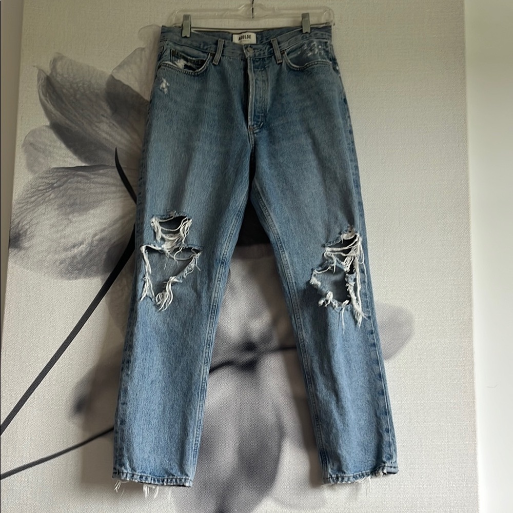 Agolde high waist Distressed Straight Leg Jeans size 27